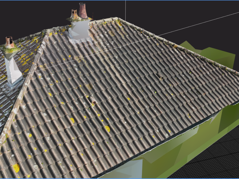 3D model of a roof photogrammetry